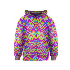 Colorful Trendy Chic Modern Chevron Pattern Kids Zipper Hoodies