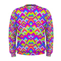 Colorful Trendy Chic Modern Chevron Pattern Men s Sweatshirts by GardenOfOphir