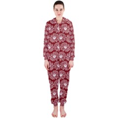 Gerbera Daisy Vector Tile Pattern Hooded Jumpsuit (ladies)  by GardenOfOphir