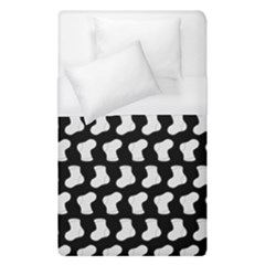 Black And White Cute Baby Socks Illustration Pattern Duvet Cover Single Side (single Size) by GardenOfOphir