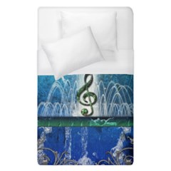 Clef With Water Splash And Floral Elements Duvet Cover Single Side (single Size)