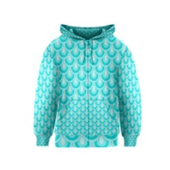 Awesome Retro Pattern Turquoise Kids Zipper Hoodies by ImpressiveMoments