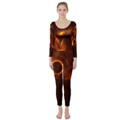 Fire And Flames In The Universe Long Sleeve Catsuit