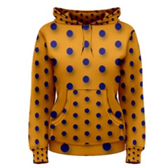 Florescent Orange Black Polka-dot  Women s Pullover Hoodies by OCDesignss