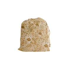 Flower Pattern In Soft  Colors Drawstring Pouches (small) 