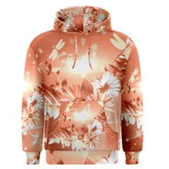 Amazing Flowers With Dragonflies Men s Pullover Hoodies