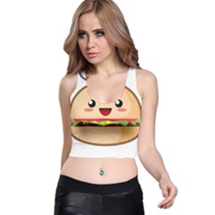 Kawaii Burger Racer Back Crop Tops