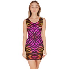 Florescent Pink Zebra Pattern  Bodycon Dresses