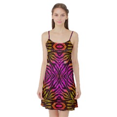 Florescent Pink Zebra Pattern  Satin Night Slip by OCDesignss