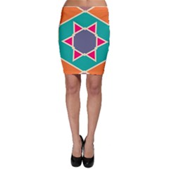 Red Retro Star Bodycon Skirt