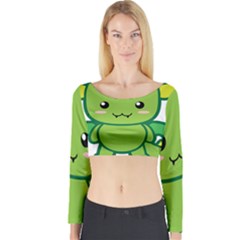 Kawaii Dragon Long Sleeve Crop Top