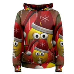 Funny Christmas Smiley Women s Pullover Hoodies by FantasyWorld7