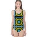 Rhombus in squares pattern Women s One Piece Swimsuit View1