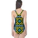 Rhombus in squares pattern Women s One Piece Swimsuit View2