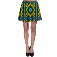 Rhombus In Squares Pattern Skater Skirt