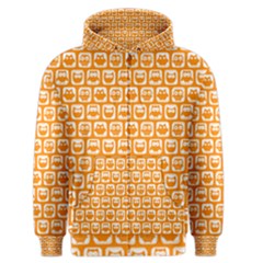 Yellow And White Owl Pattern Men s Zipper Hoodies by GardenOfOphir