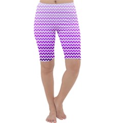 Purple Gradient Chevron Cropped Leggings