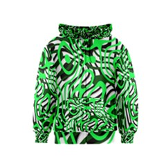 Ribbon Chaos Green Kids Zipper Hoodies