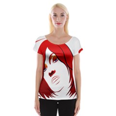 Women Face With Clef Women s Cap Sleeve Top by EnjoymentArt