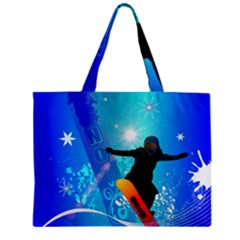 Snowboarding Zipper Tiny Tote Bags by FantasyWorld7