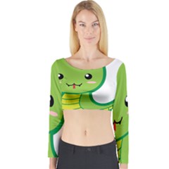 Kawaii Snake Long Sleeve Crop Top