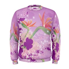 Wonderful Flowers On Soft Purple Background Men s Sweatshirts by FantasyWorld7