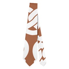 Brown Pretzel Illustrations Pattern Neckties (two Side)  by GardenOfOphir