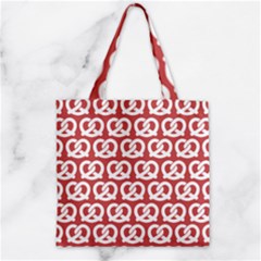 Trendy Pretzel Illustrations Pattern Zipper Grocery Tote Bags by GardenOfOphir