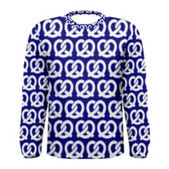 Navy Pretzel Illustrations Pattern Men s Long Sleeve T-shirts by GardenOfOphir