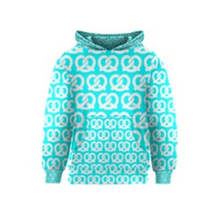 Aqua Pretzel Illustrations Pattern Kid s Pullover Hoodies by GardenOfOphir