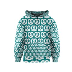 Teal Pretzel Illustrations Pattern Kids Zipper Hoodies by GardenOfOphir