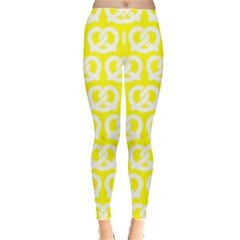 Yellow Pretzel Illustrations Pattern Women s Leggings by GardenOfOphir