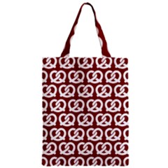 Red Pretzel Illustrations Pattern Zipper Classic Tote Bags by GardenOfOphir