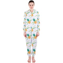 Pineapple Pattern 02 Hooded Jumpsuit (ladies)  by Famous