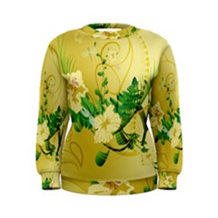 Wonderful Soft Yellow Flowers With Leaves Women s Sweatshirts by FantasyWorld7