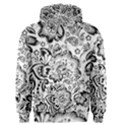 Black Floral Damasks Pattern Baroque Style Men s Pullover Hoodies View1