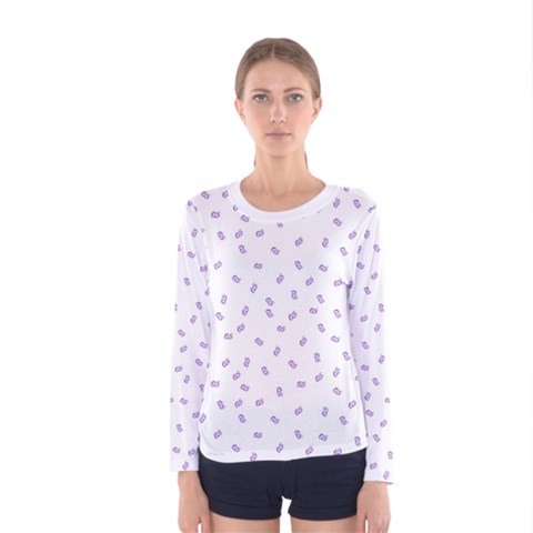 Officially Sexy Os Collection Purple & White Women s Long Sleeve T-shirt by OfficiallySexy