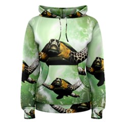 Beautiful Seaturtle With Bubbles Women s Pullover Hoodies