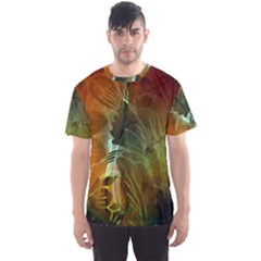 Beautiful Abstract Floral Design Men s Sport Mesh Tees