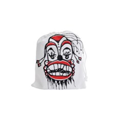 Dark Clown Drawing Drawstring Pouches (small)  by dflcprints