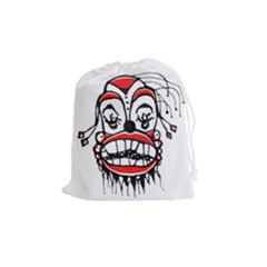 Dark Clown Drawing Drawstring Pouches (medium)  by dflcprints