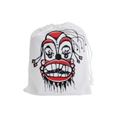 Dark Clown Drawing Drawstring Pouches (large)  by dflcprints