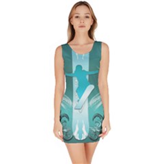 Snowboarder With Snowboard Bodycon Dresses