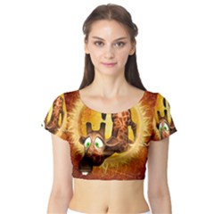 Short Sleeve Crop Top (tight Fit)