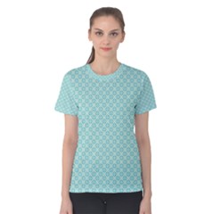 Teal Green Pattern Women s Cotton Tee