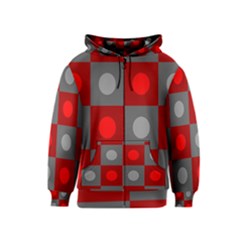 Circles In Squares Pattern Kids Zipper Hoodie by LalyLauraFLM