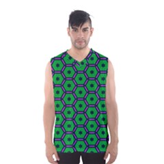 Stars In Hexagons Pattern Men s Basketball Tank Top