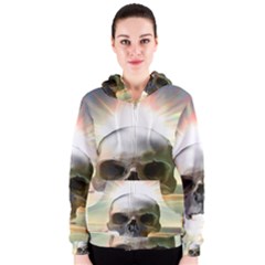 Skull Sunset Women s Zipper Hoodies by icarusismartdesigns