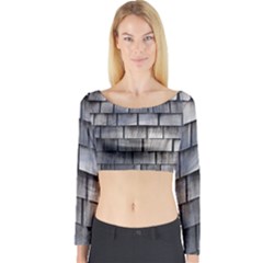 Weathered Shingle Long Sleeve Crop Top by trendistuff