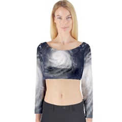 Hurricane Irene Long Sleeve Crop Top